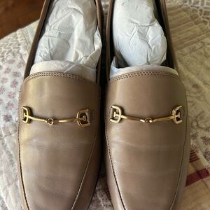 Sam Edelman Tan Leather Loafers with Gold Accent
